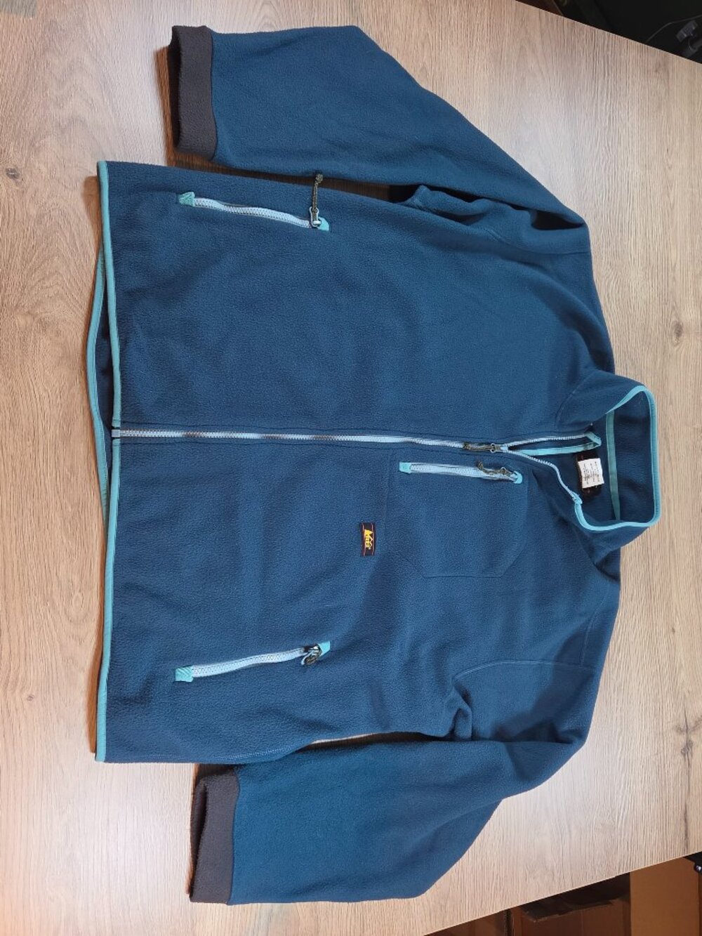 REI Co-op Men's XXL Polartec‎ Fleece Full Zip Jacket Blue Teal 194611 Hiking - Picture 2 of 10